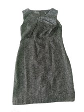 ANN TAYLOR black sleeveless pleated Sz 4 Little Black Dress 31" waist lined