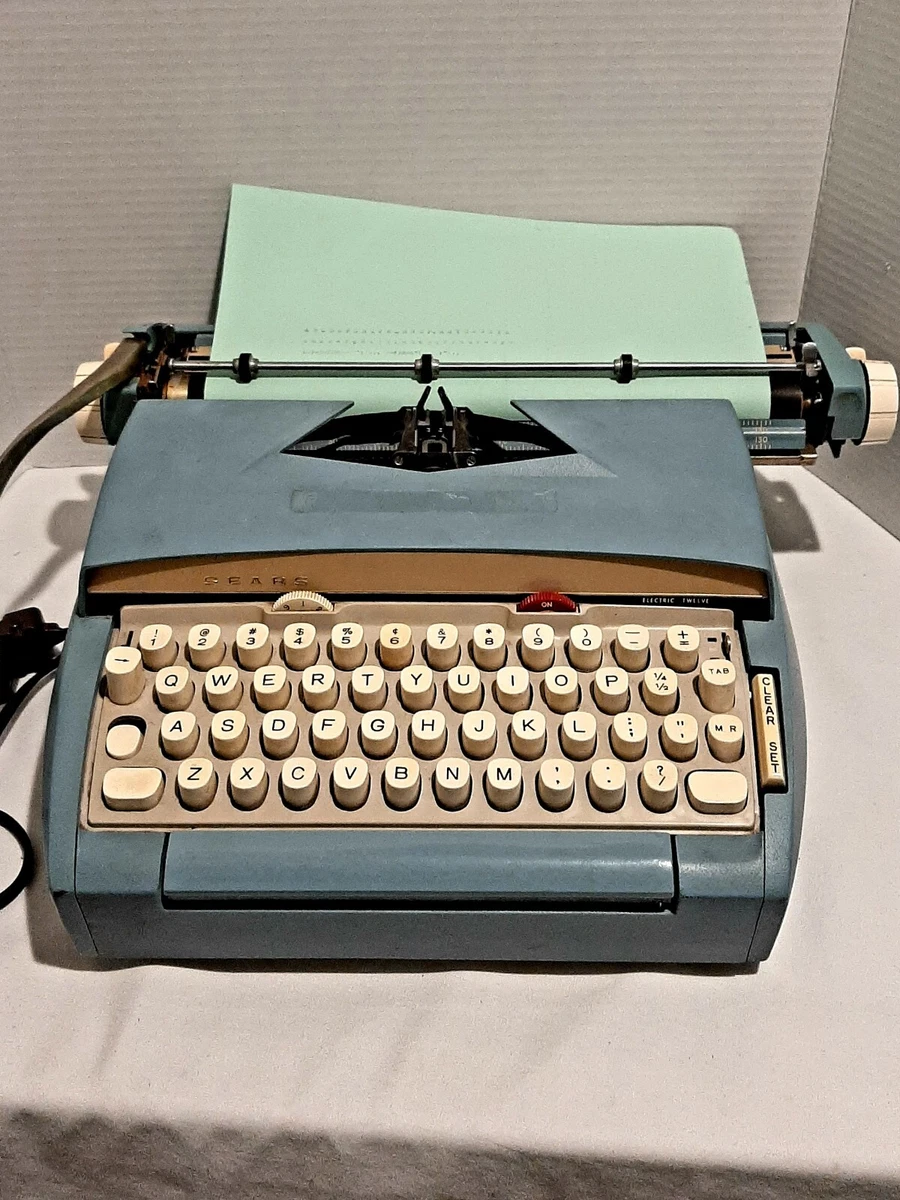 Sears Electric Typewriter Twelve Blue Works Needs A New Ribbon