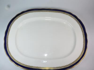 AYNSLEY EMBASSY COBALT Servierplatte mit gewelltem Rand erste Qualität 43 cm 17 cm