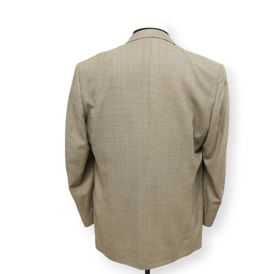 Jaqueta blazer DANIEL HECHTER masculina bege bronzeado estampada EUA casaco esportivo 44 L - Imagem 4 de 4