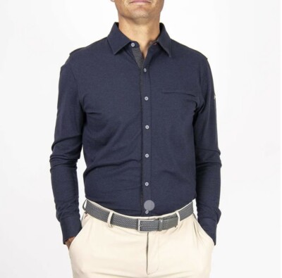 KJUS Herren blau Inverness Hemd Größe EU 50 Medium UVP £170 neu mit Etikett - kostenloser Versand