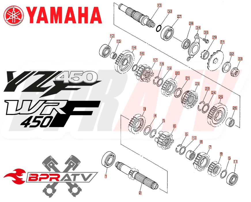 01 02 Kit de Rolamentos de Transmissão Pesados Yamaha YZ426F YZ 426F Hot Rods Hotrod - Imagem 3 de 4