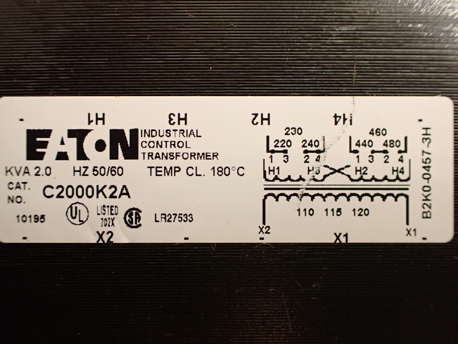 Eaton C2000K2A Industrial Control Transformer 2 KVA 50/60Hz | eBay