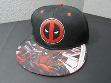 MARVEL COMICS DEADPOOL ADULT UNISEX SNAPBACK ADJUSTABLE HAT: BLACK/MULTI