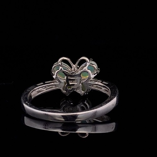 Vintage Sterling Silver Opal Butterfly Ring Size 10.25 Womens Insect Bug Artisan - Picture 10 of 12