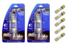 DNF MARINE IN LINE 4 8 10 GAUGE AGUFUSE HOLDER X 2 + 5 PCS 80 AMP GOLD AGU FUSES