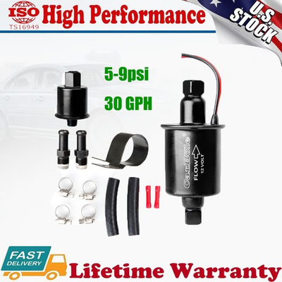#ad 30 GPH Universal Electric Fuel Pump Inline Low Pressure 5 16quot; 5 9PSI Gas E8012S $23.99