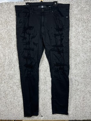Jordan Craig Sean Fit Slim Tapered Distressed Black Denim Jeans Men s Size 38x34