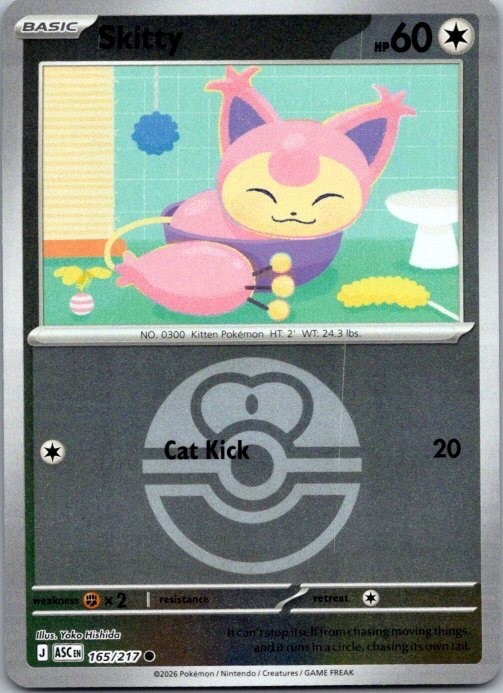 Skitty (Love Ball) - Ascended Heroes - 165/217 - Reverse Holo - NM/M