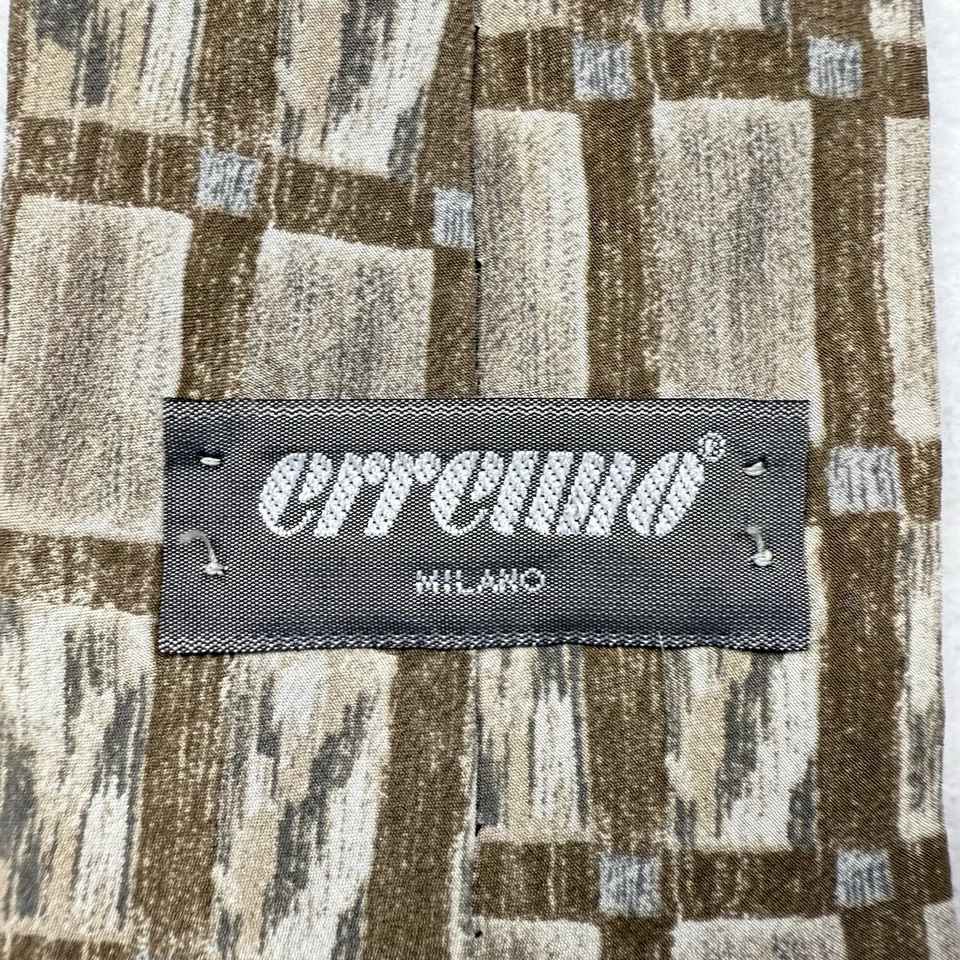 "Corbata Erreuno Milano 100 % seda italiana a cuadros geométrica 55 X 4"" multicolor de colección" Foto 2 de 4