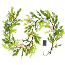 DR.DUDU 6 FT Lighted Easter Garland, Easter Decorations for Home, Egg Garland...