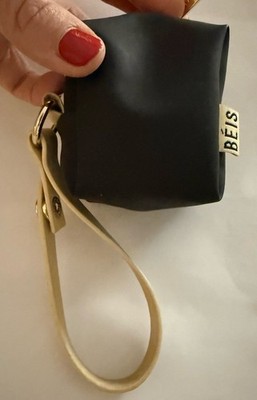 BEIS Rare BEIS black & cream mini micro diaper bag pouch & wristlet.