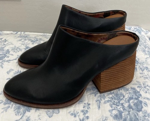 Kork-Ease Challis Stacked Heel Leather Mule Black Size 9 Comfort Office New - Picture 8 of 12