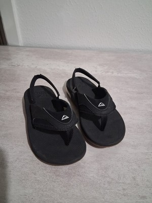 REEF Little Fanning Kids Black Flip Flops - Sandles - Slip On - Size 12 Youth