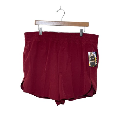 Avia Women's XXL (20) Maroon High Waisted Running Shorts with Biker Lining NWT