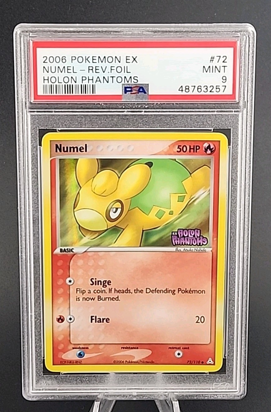 PSA 9 Mint 2006 POKEMON EX HOLON PHANTOMS #72 Numel-REVERSE FOIL