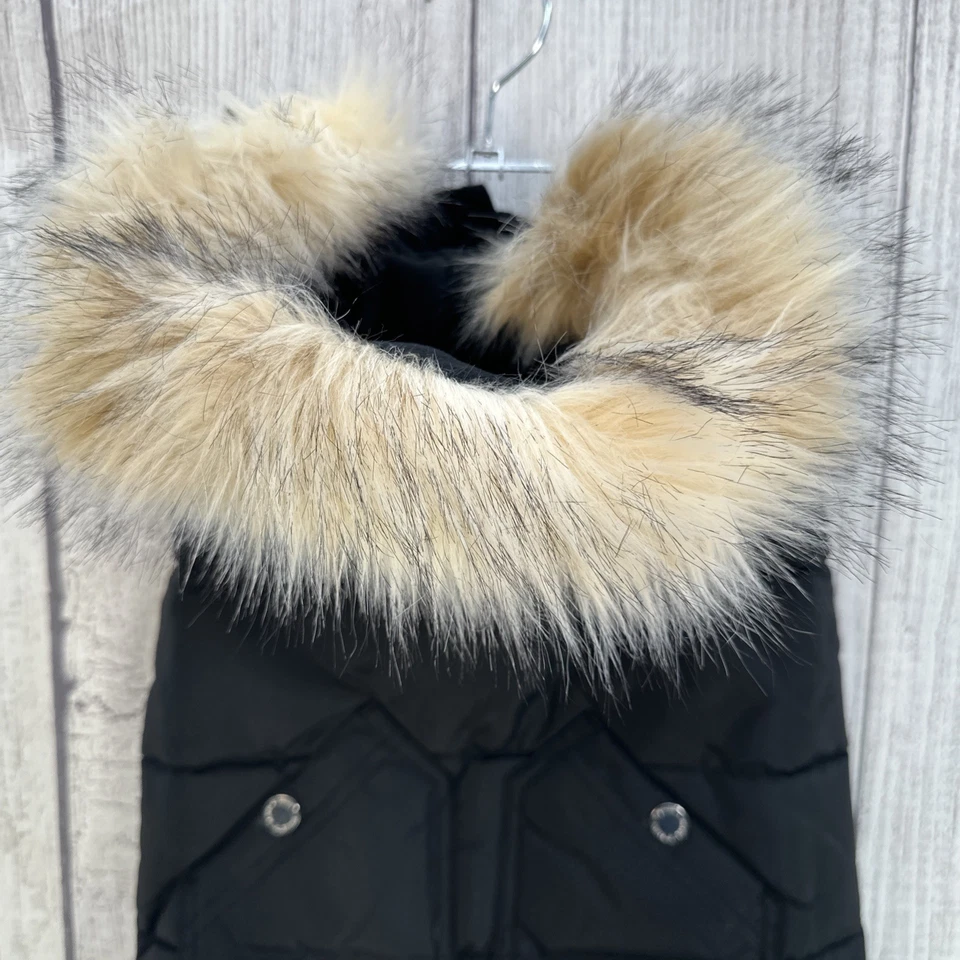 Abrigo Pajar Cachorro Perro GRANDE Negro Barnard Aislado Capucha Acolchado Puffer Chaqueta Foto 4 de 4