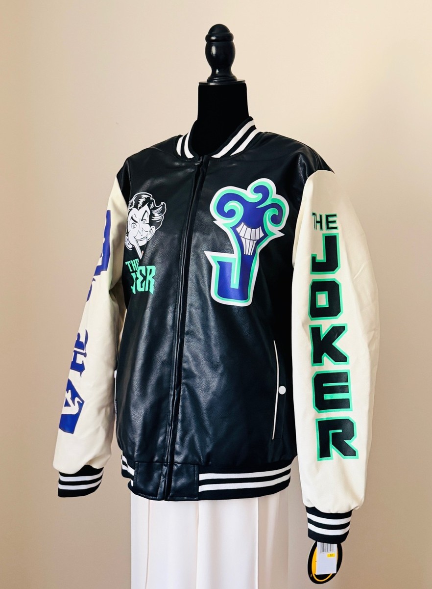 【JOKER】スクーカム Light Varsity Jacket Members Only Joker Varsity Jacket DC Comics Insulated Faux Leather