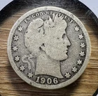 1906-P Barber Quarter - Actual Silver Coin Shown - Free Shipping Tracking INV228