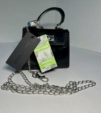 Nuevo con etiquetas Mini Bolso Kendall + Kylie Negro/Plateado Bolso de Hombro Llave de Bloqueo Correa Desmontable