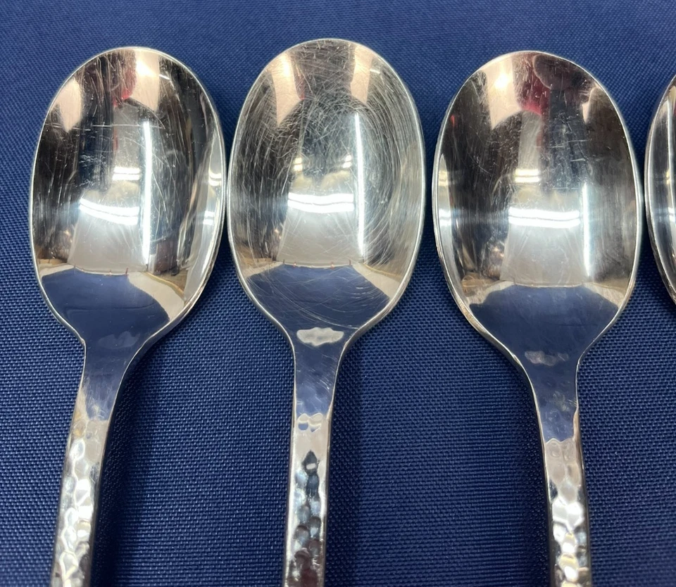 Ginkgo Lafayette 6 cucharadas 7,5" y 1 cucharadita 18/0 acero inoxidable 360 martillado Foto 4 de 4