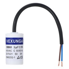 CBB60 Run Capacitor, 1uF, 450V AC, 50/60Hz, 30x51MM, Wire, Motor Start, SH