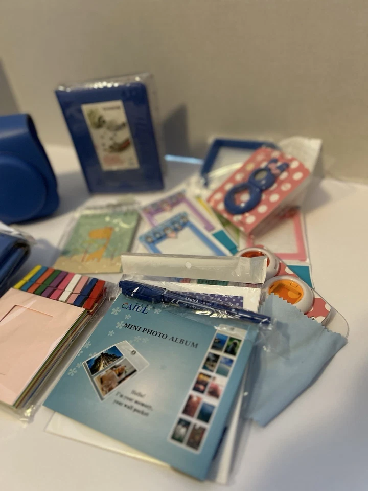 For Fujifilm Instax Mini 8 9 Camera Case Bag Cover Periwinkle Blue & Accessories - Image 4 of 4