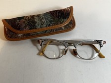 VTG 50s ArtCraft Catseye Glasses  Case 20 M/C 12K Gold Filled Art Deco MCM VFG