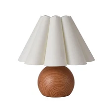 KUNJOULAM Cute Small Table Lamp Modern Bedside Nightstand Lamp with Beige Lampsh