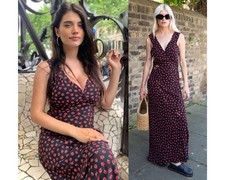 Realisation Par The Liv Maxi Dress Rosalita Black Red Floral Print Silk Size S
