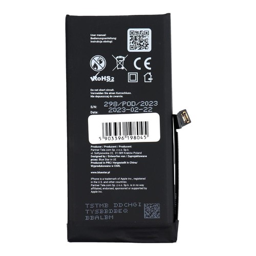 BATTERIA DI RICAMBIO PILA PER IPHONE 12 MINI A2471 2227 mAh Blue Star HQ - Foto 3 di 10