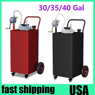 30/35/40 Gallon Fuel Caddy Fuel Storage Tank with Manual Transfer Pump & Wheels
