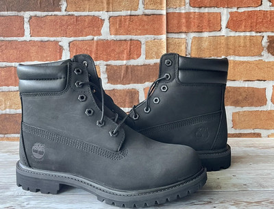 Timberland Waterville 6-Inch Double Collar Black Women's Boot TB 0A15QY001 SZ 8