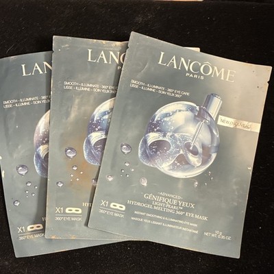 3x  Lancôme Advanced Génifique Yeux Hydrogel 360° Eye Mask 0.35 oz Smoothing