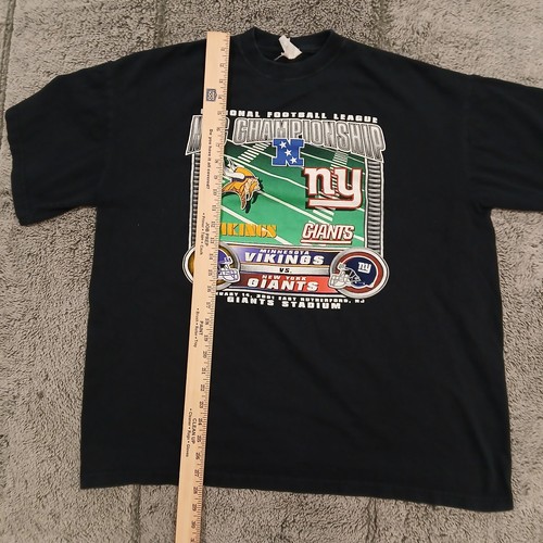 XL 2001 New York Giants Vikings NFL Vintage T-Shirt Black Playoffs Y2K Vintage - Picture 6 of 8