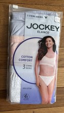 Jockey Women's Size 6 or Medium Elance String Bikini 3 Pack 100 Cotton Comfort
