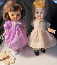 Vintage 1950's Nancy Ann Muffie's Big Sister Debbie Dolls 10" & 10.5" BKW -Read!