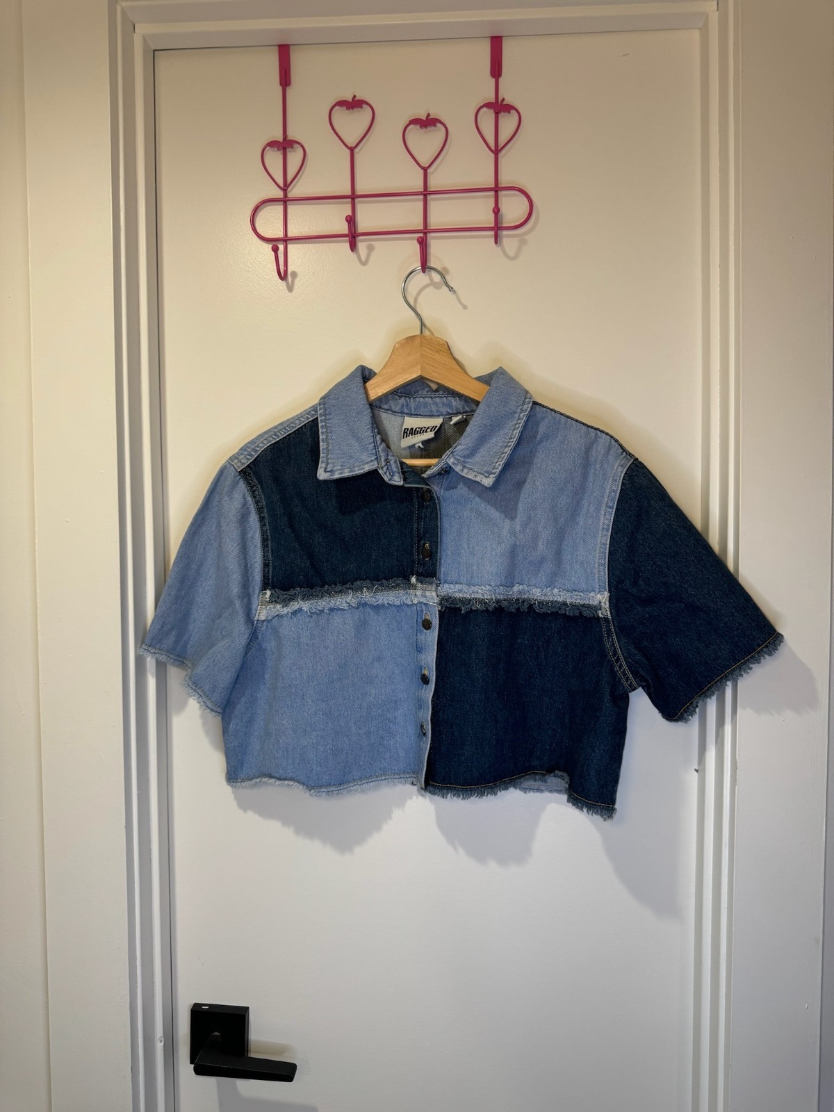 Ragged Priest patchwork denim button-up shirt - image 1
