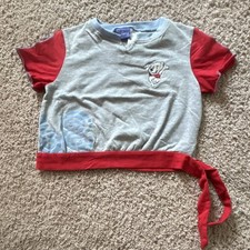 Vintage disney gray red winnie the pooh graphic tie waist t-shirt, girls 4T