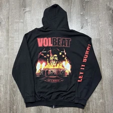 Volbeat Lets Boogie Black Graphic Sweatshirt Mens XXL Full Zip Rock Band Music