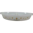 Vintage Pyrex Constellation Divided Casserole Dish Atomic Starburst 1 1/2 Quart