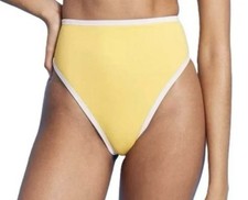 Shade  Shore High Rise High Leg Cheeky Bikini Bottoms size L large Yellow - NEW