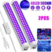 365nm 48LED US Plug UV Light Bar Tube Blacklight Ultraviolet Lamp DJ Party Club