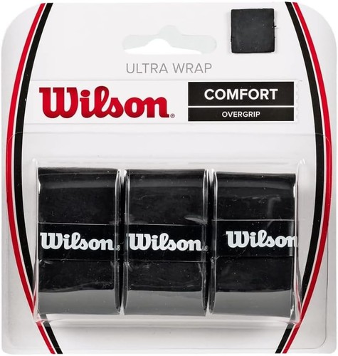 WILSON Sporting Goods Ultra Wrap Tennis Overgrip (3-Pack), Black