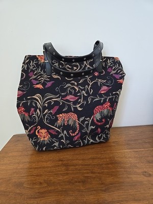 Americana By Sharif Tapestry Handbag Tiger Floral Tote Bag