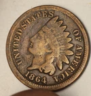 1864 Indian Head Cent Penny 1C US Coin Civil War Era Bronze Circulated