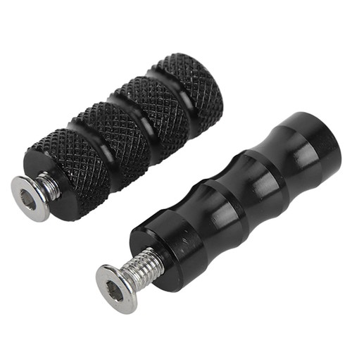 Black 2 Pair Motorcycle Brake Foot Peg CNC Process Plating Precise Fit For M6 - Picture 10 of 12