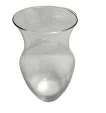 Clear Glass Flower Vase Waisted Flared Wedding Floral Modern 9 inch