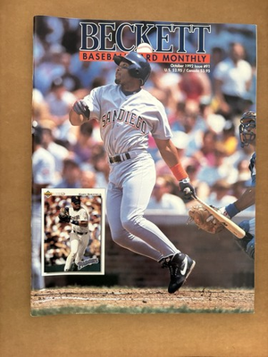 #ad #ad Beckett Monthly #91 Oct 1992 Gary Sheffield Roberto Alomar Padres Blue Jays NM $2.75