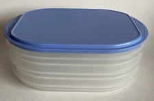 Tupperware Fridge Stackables Deli Keeper Meat Cheese Cold Cuts Blue Set